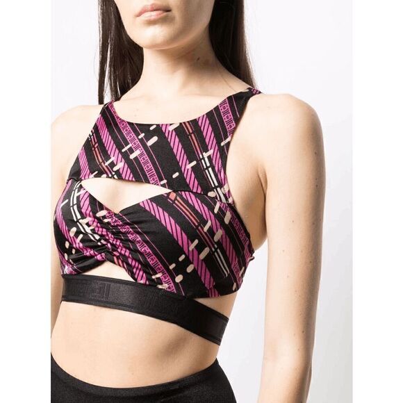 NWT Wolford Hanna Sports Bra Top XS Multi Pink Black - Picture 1 of 16